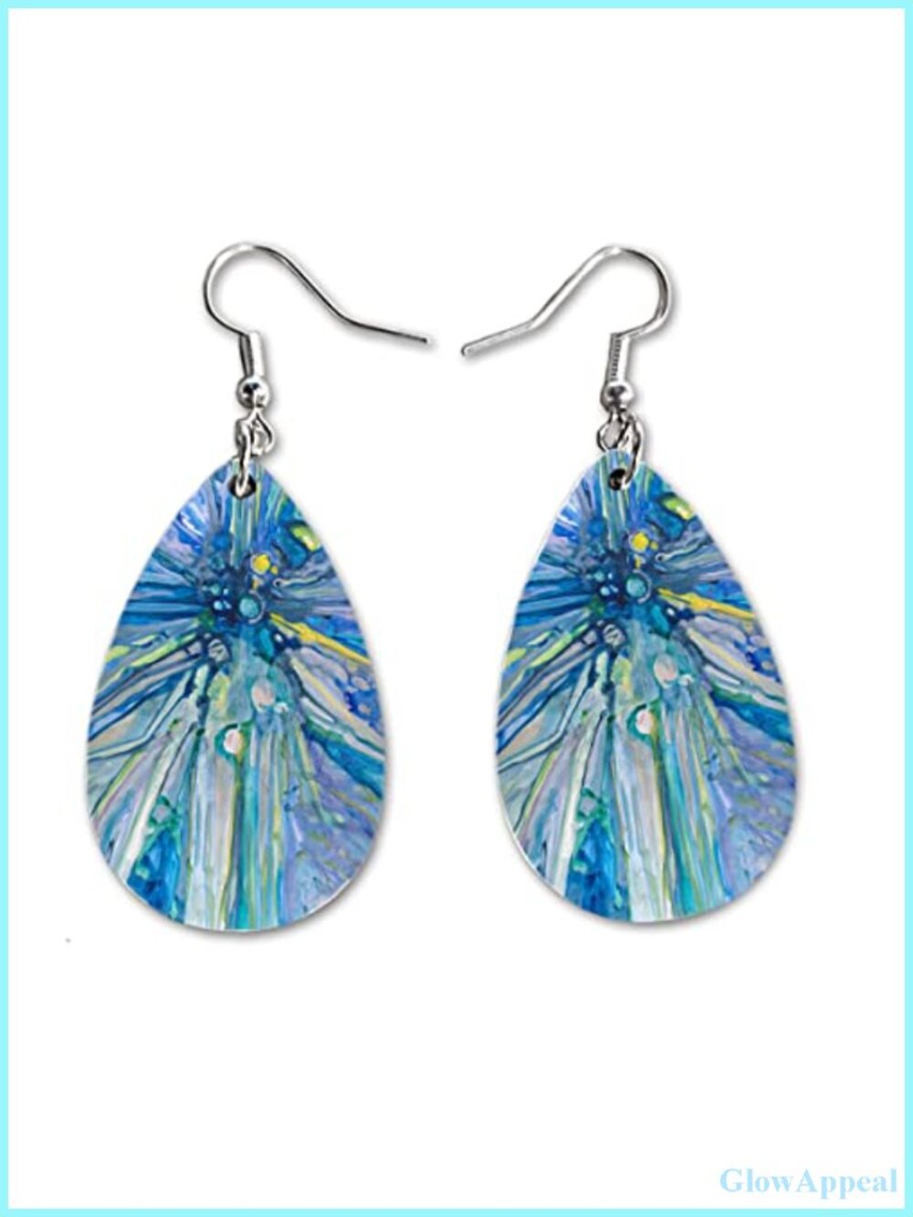Lightweight Double Sided American Flag Drop Earrings Post Back